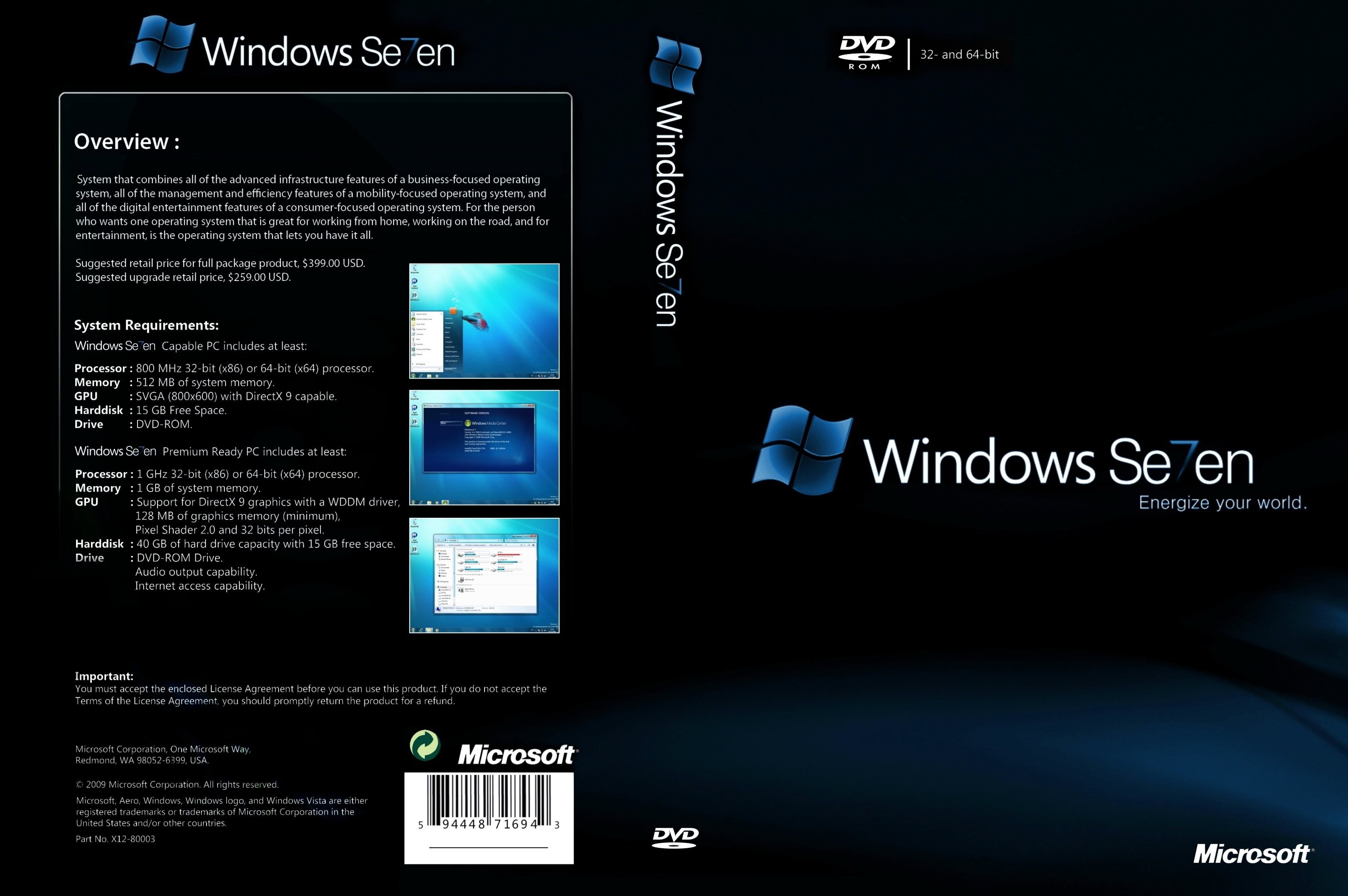 Windows 7 обложка диска